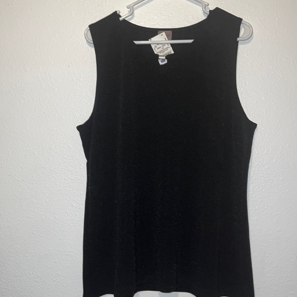 Solid black sleeveless women's blouse